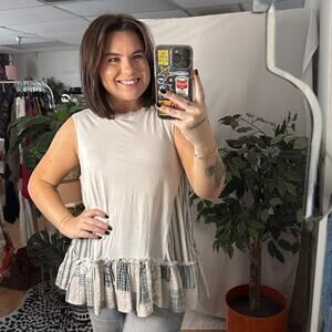 Anthropologie Pilcro Babydoll Muscle Tank White Size XS